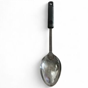 Ekco VTG stainless steel cooking spoon with black handle